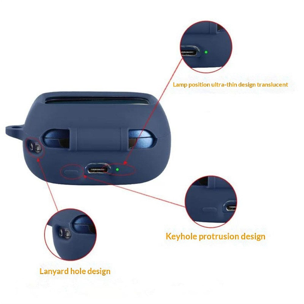 JBL Live Buds 4 Silikonecase m. Nøglering - Hvid