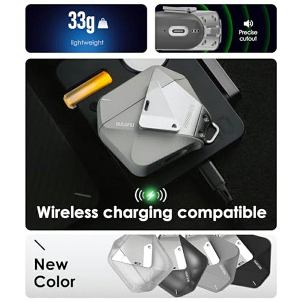 Apple AirPods (4. Gen.) AULUMU Geometrisk Plast Cover inkl. Strop - Sort