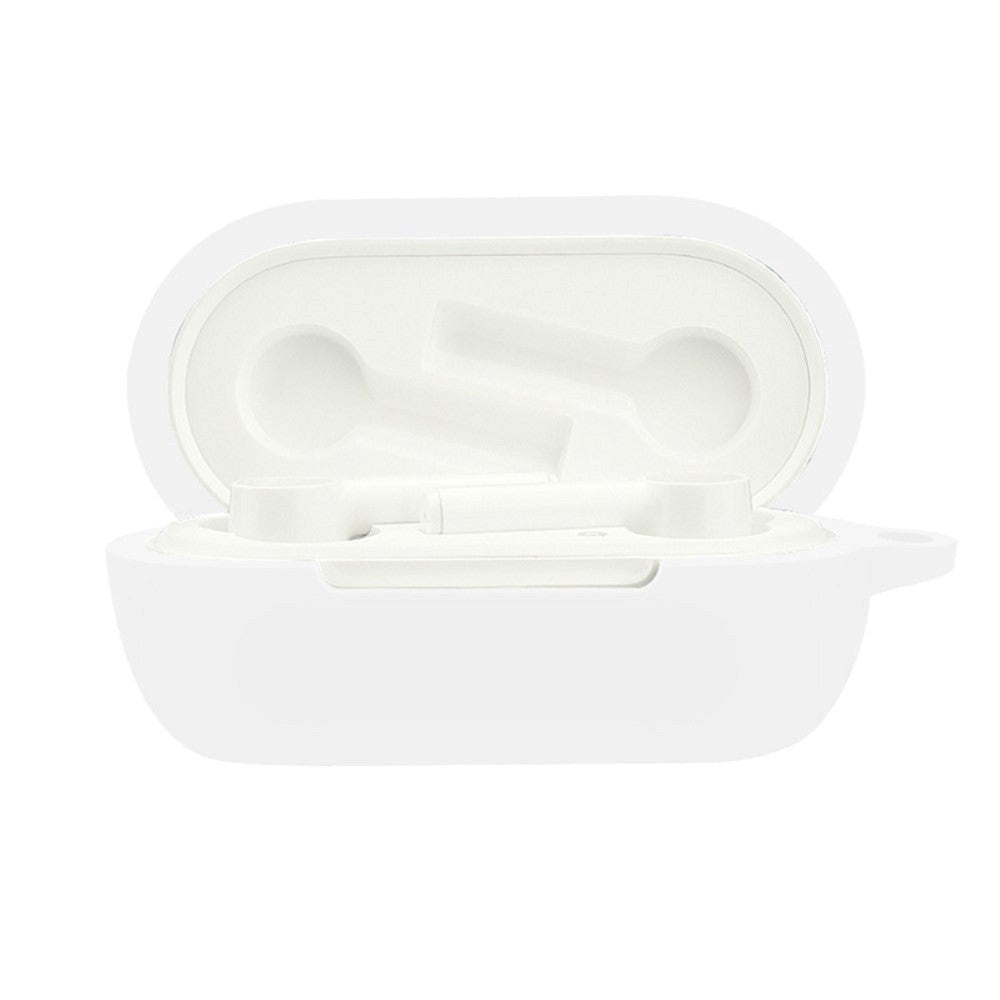 OnePlus Buds Z2 silikondeksel med karabinkrok - Hvit