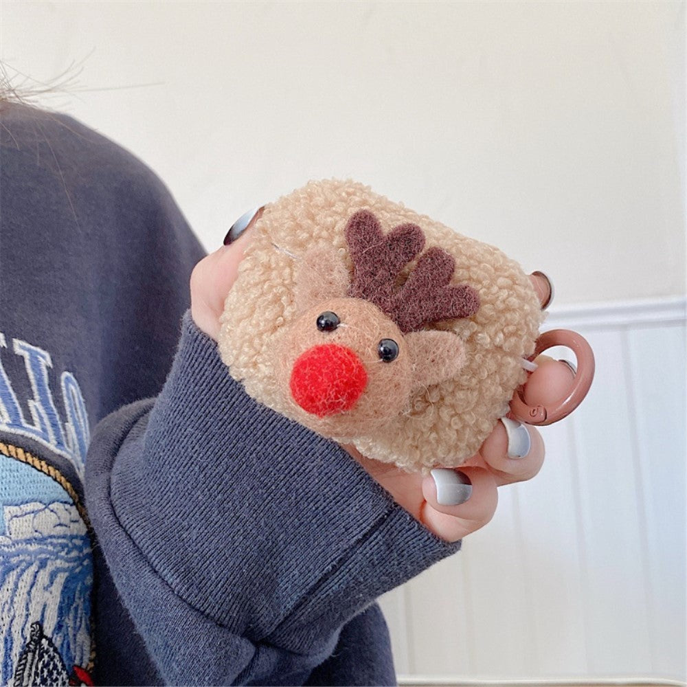 Apple AirPods (3 gener.) Fleksibelt juledeksel i plast m. Ulltrekk - Reinsdyr