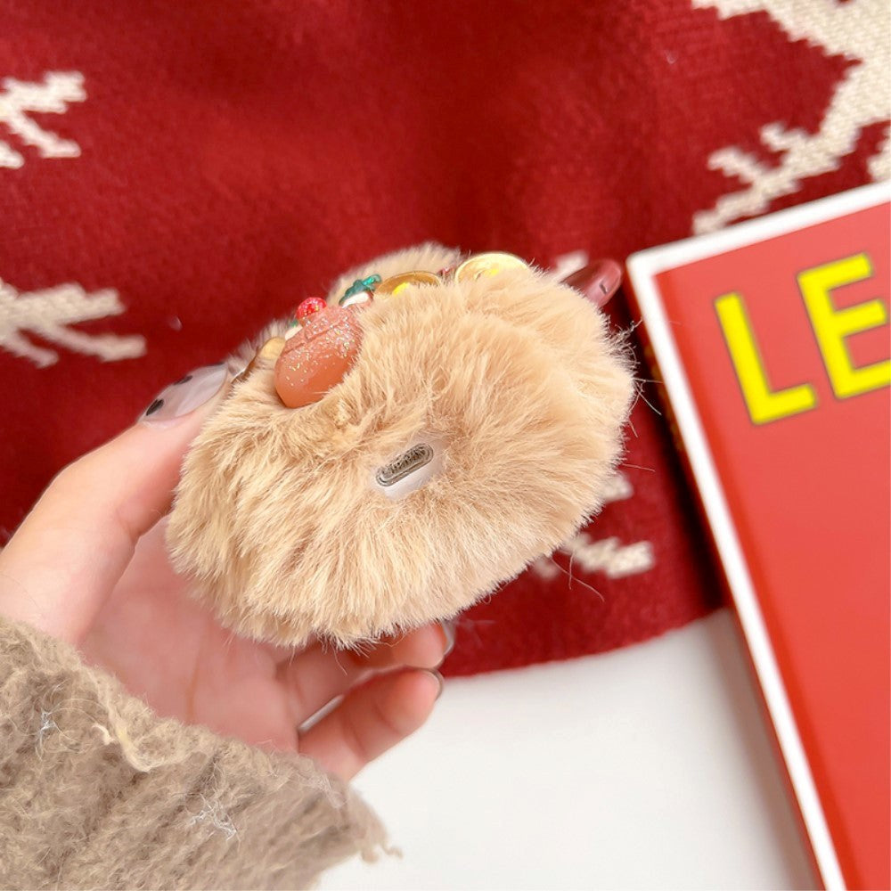 Apple AirPods (3 gener.) Fleksibelt juledeksel i plast m. Ulltrekk - Julefigurer - Brun