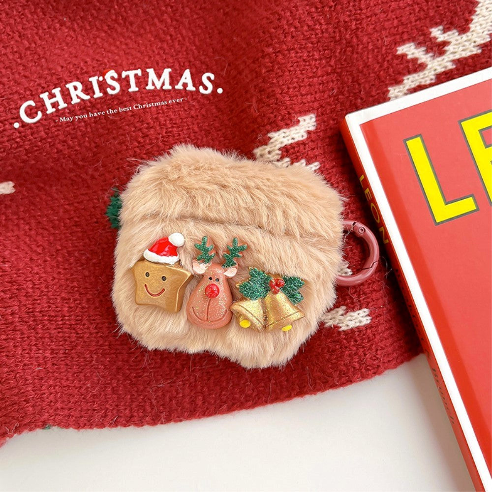 Apple AirPods (3 gener.) Fleksibelt juledeksel i plast m. Ulltrekk - Julefigurer - Brun