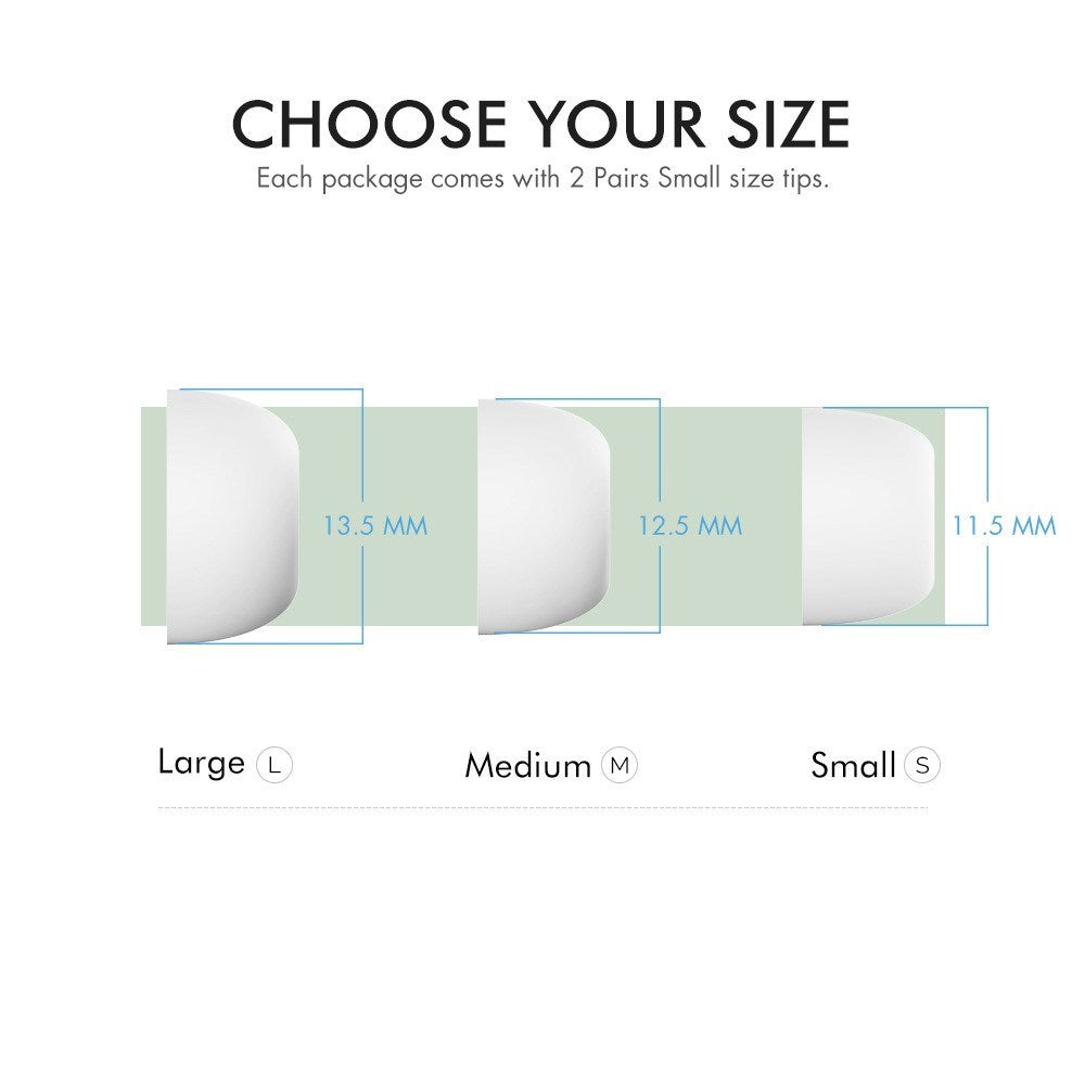 AirPods Pro (1. & 2. Gen.) AHASTYLE Ørepropper - 3 Par - S / M / L - Hvid