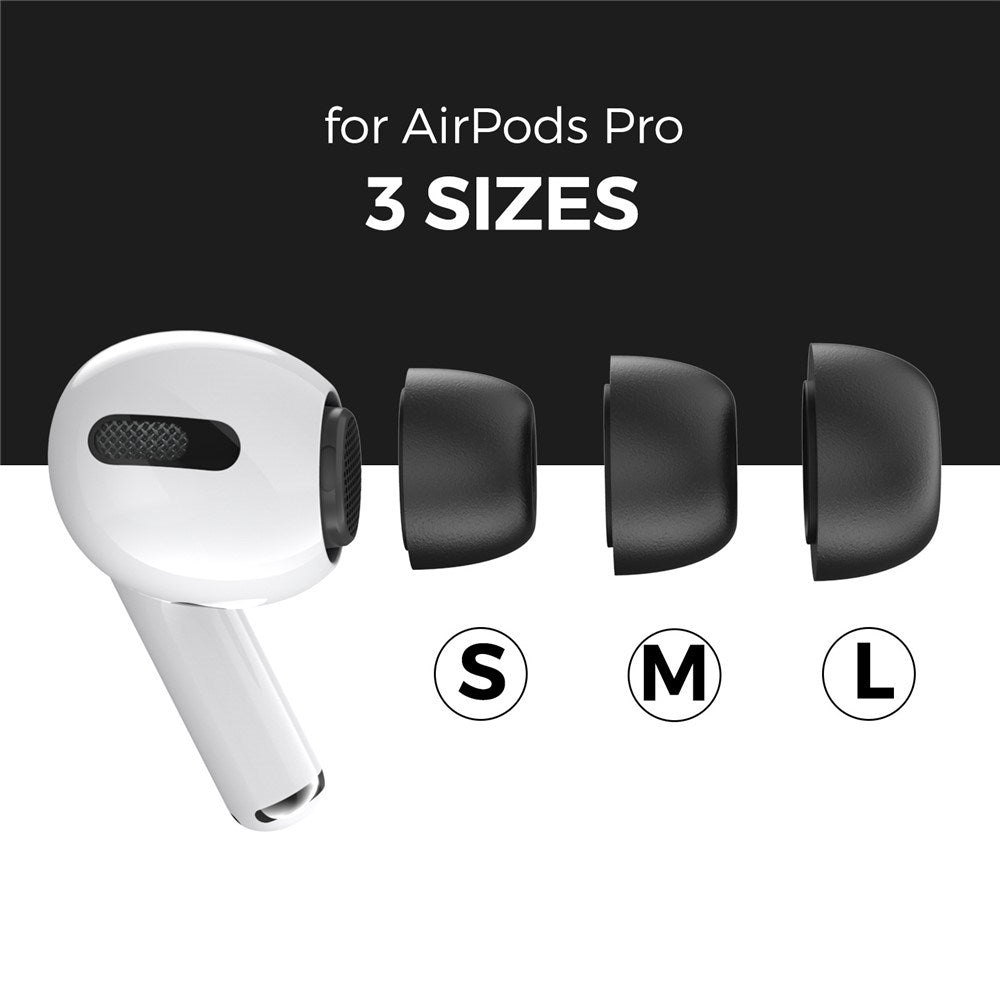 AirPods Pro (1. & 2. Gen.) AHASTYLE Ørepropper i Memory Foam - 3 Par - S / M / L - Sort