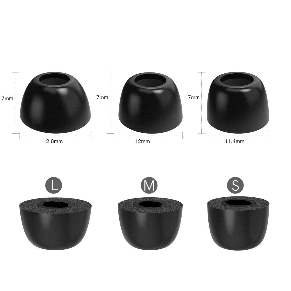 Samsung Galaxy Buds Pro / Buds2 Pro Memory Foam øreplugger deksler - Svart - størrelse L