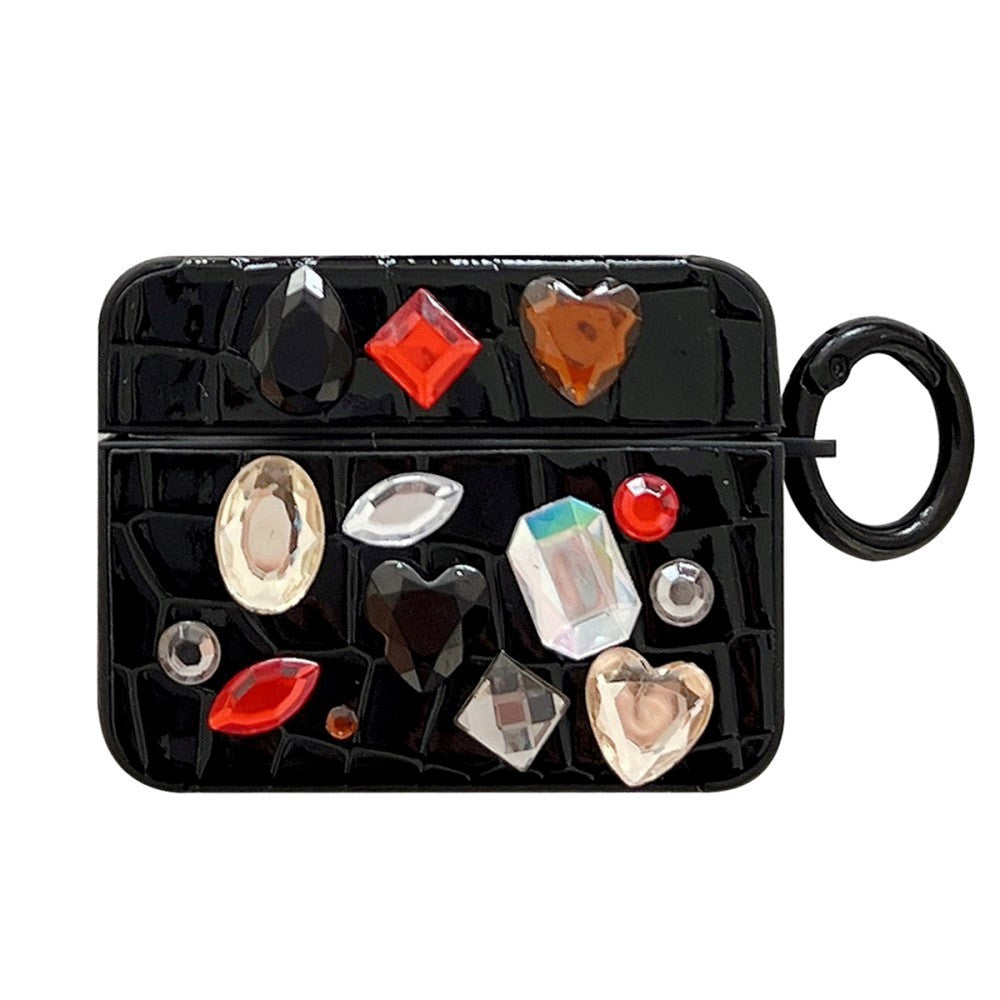 Apple AirPods Pro (1. gen.) Fleksibelt plastdeksel m. Perleutsmykning - Svart