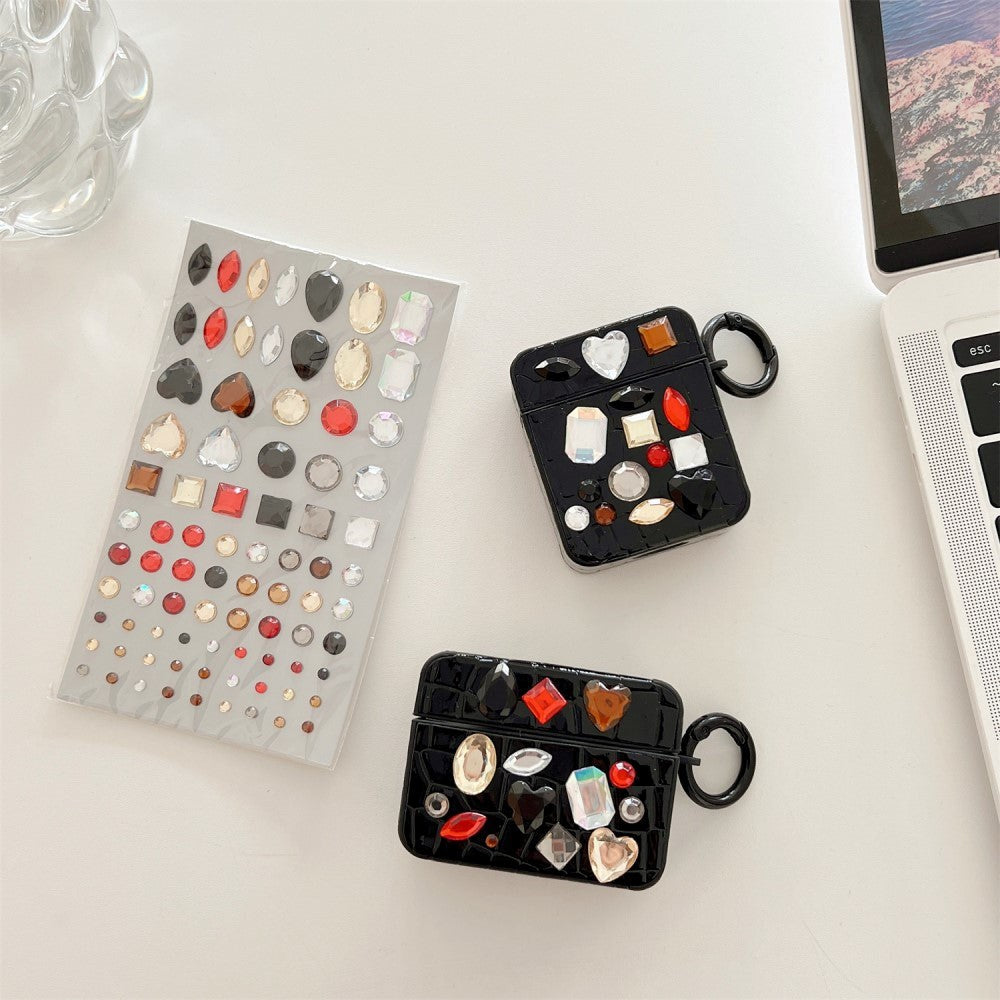 Apple AirPods Pro (1. gen.) Fleksibelt plastdeksel m. Perleutsmykning - Svart