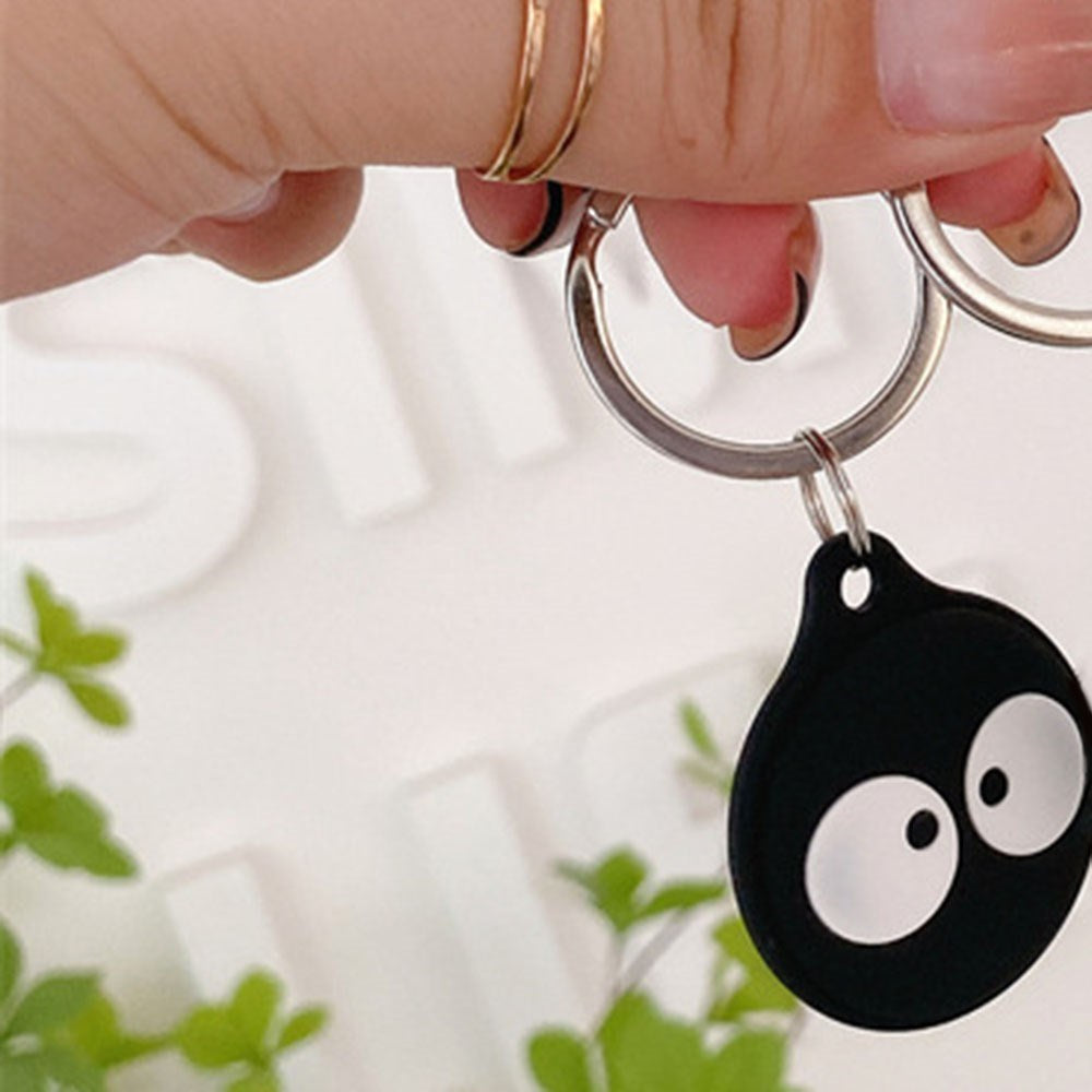 Apple AirTag Silikone Cover m. Nøglering & Unikt Design - Mørkegrøn Avocado