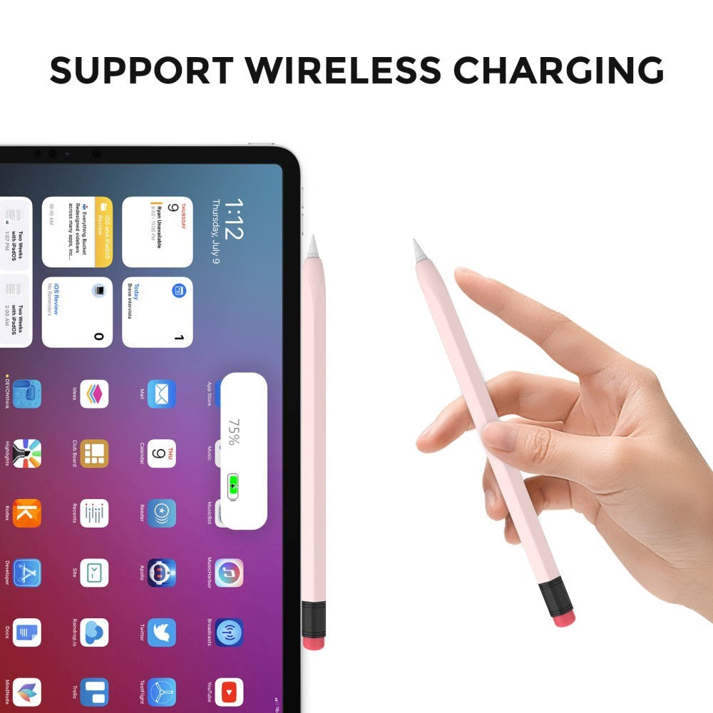Apple Pencil 1st Gen. Fleksibelt Silikon Pencil Cover - Rosa