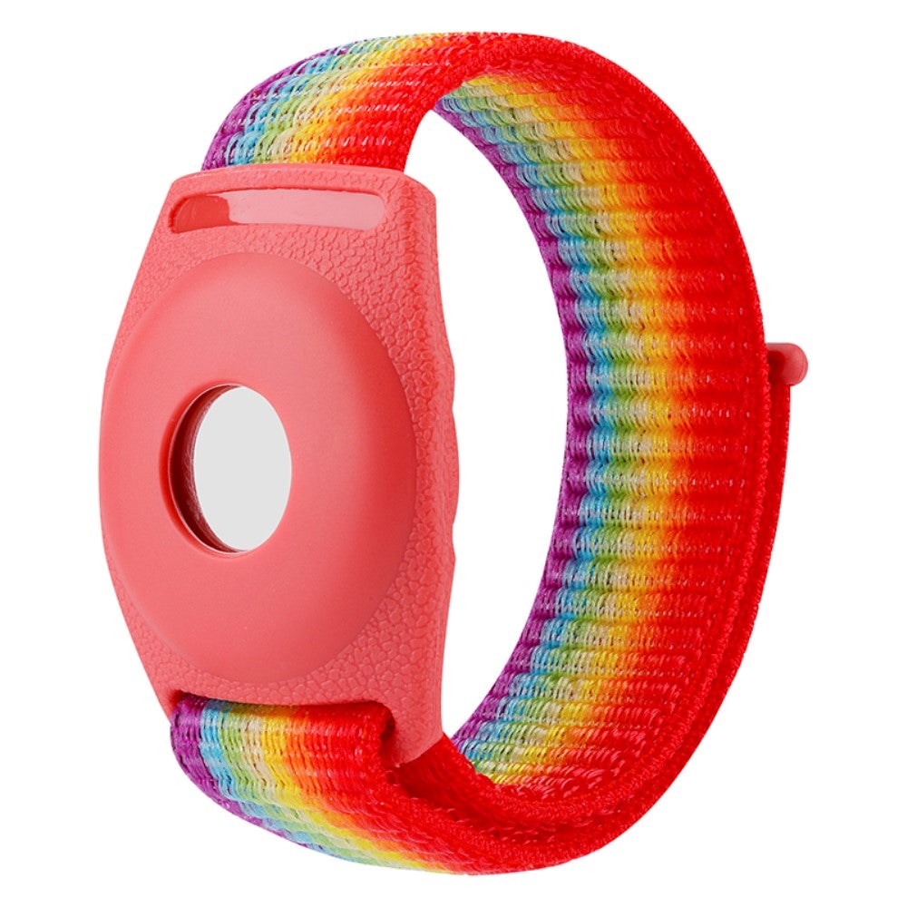 AirTag Fabric Kids Strap - Rainbow - Rød