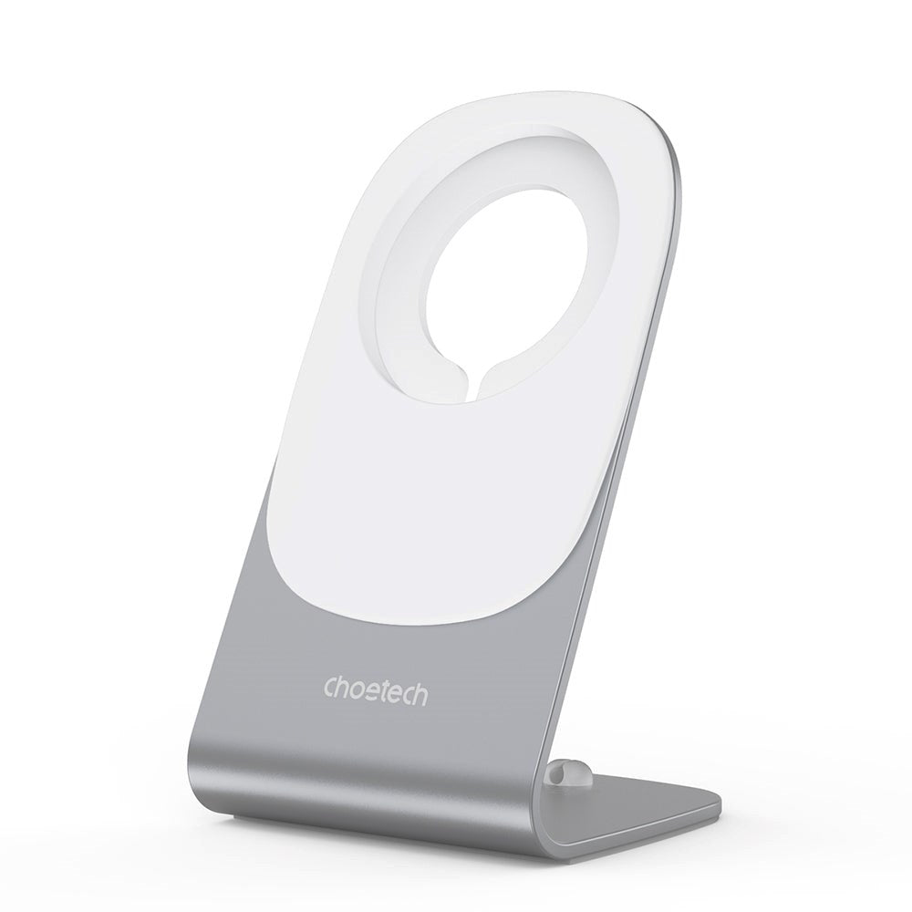 Choetech MagLeap trådløs lader 15W med stativ - MagSafe-kompatibel - Hvit / Sølv
