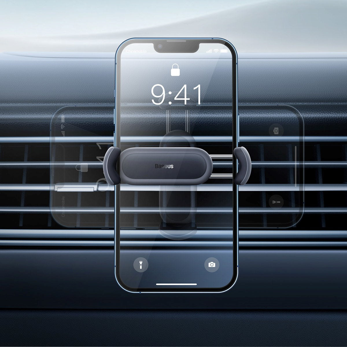 Mobilholder for Air Duct Baseus Steel Cannon 2 - Max Mobil: 67 x 76mm - Sort