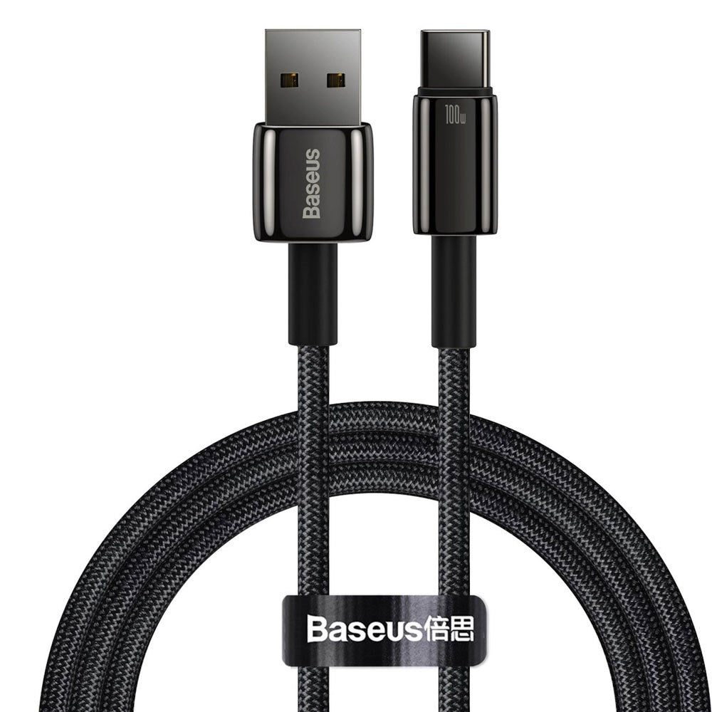 Baseus USB-A til USB-C Kabel m. 100W - 480Mb/s - 1m - Sort