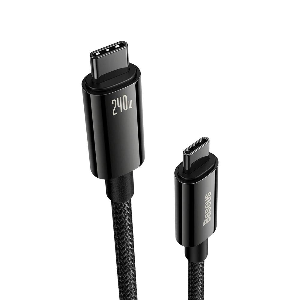 Baseus USB-C til USB-C Kabel m. 240W - 480Mb/s - 3m - Sort