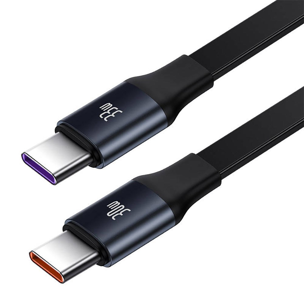 Baseus 33W billader m. 2 x uttrekkbar USB-C-kabel - svart