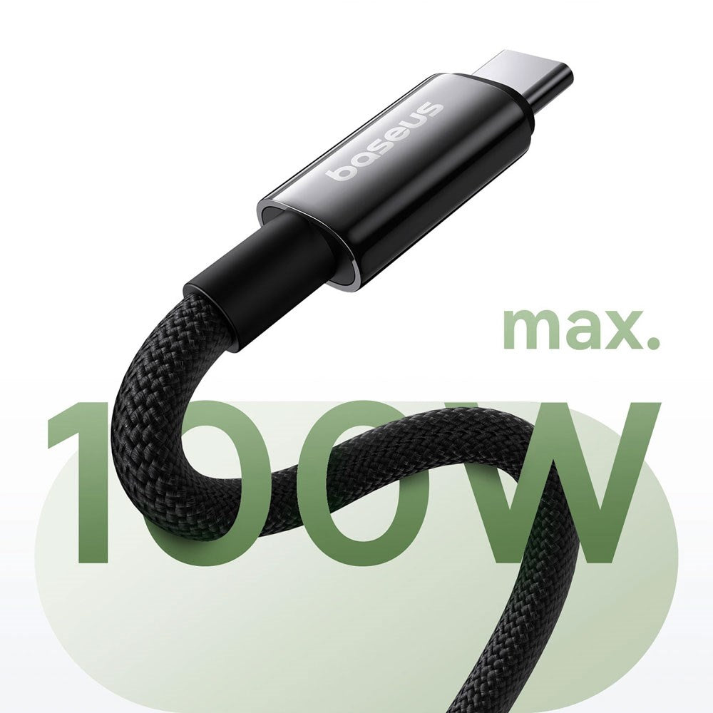 Baseus USB-C til USB-C Kabel m. 100W - 480Mb/s - 1m - Sort