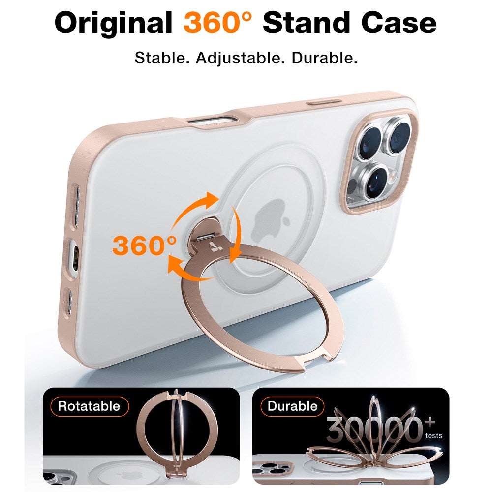 TORRAS - iPhone 16 Pro Max - Hybrid Plastik Cover m. Ståfunktion - MagSafe Kompatibel - Guld