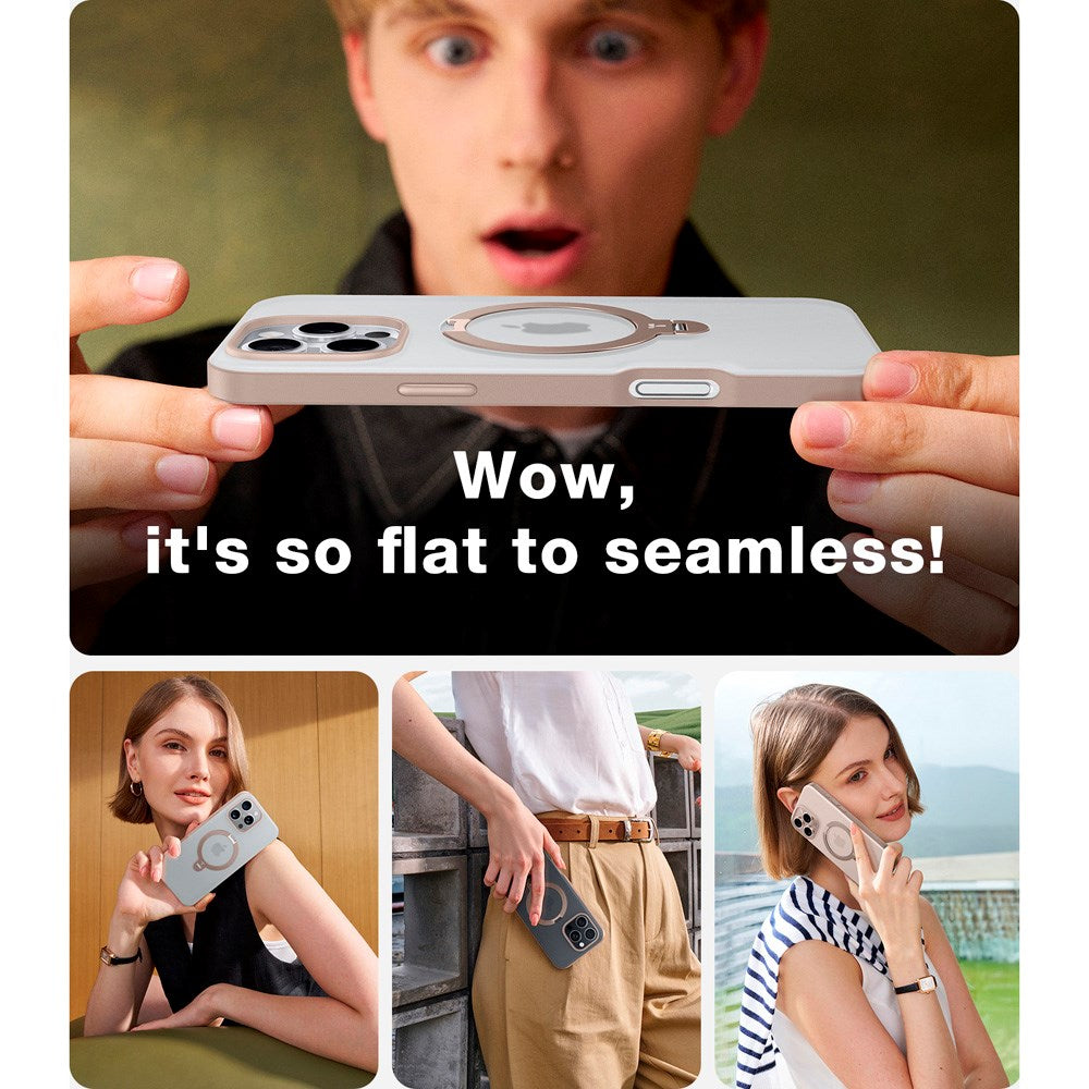 TORRAS - iPhone 16 Pro Max - Hybrid Plastik Cover m. Ståfunktion - MagSafe Kompatibel - Guld