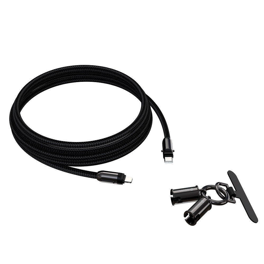 2-i-1 Mobilstrop & USB-C til Lightning Kabel - Devia - Sort