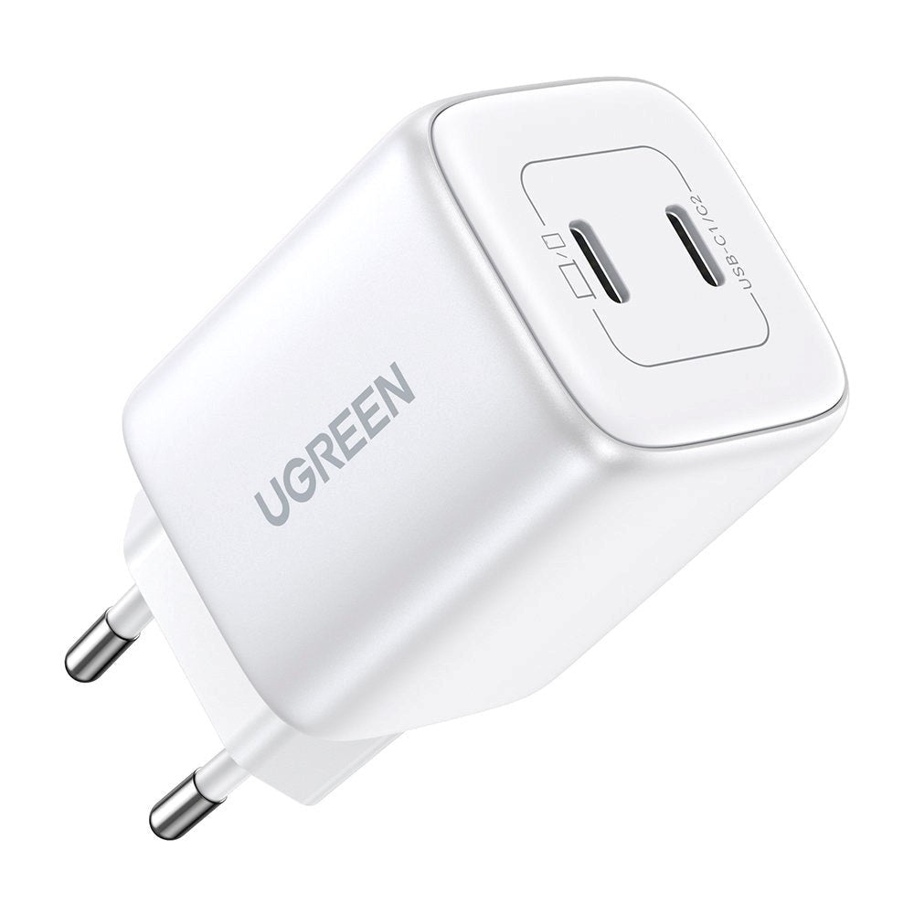 Ugreen PD 45W USB-C GaN Fast Wall Charger m. 2 x USB-C - Hvit