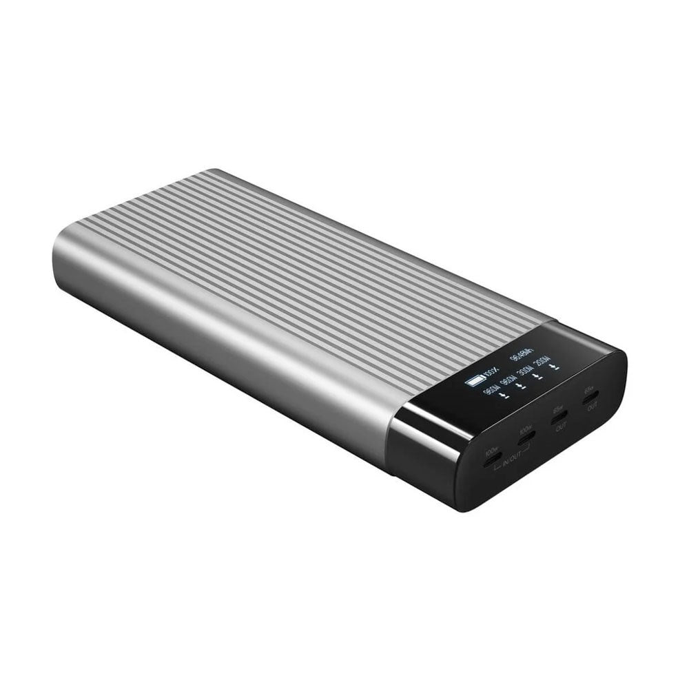 Hyper HyperJuice Powerbank 245W - 27.000mAh - 4 x USB-C - Display - Grå / Sort