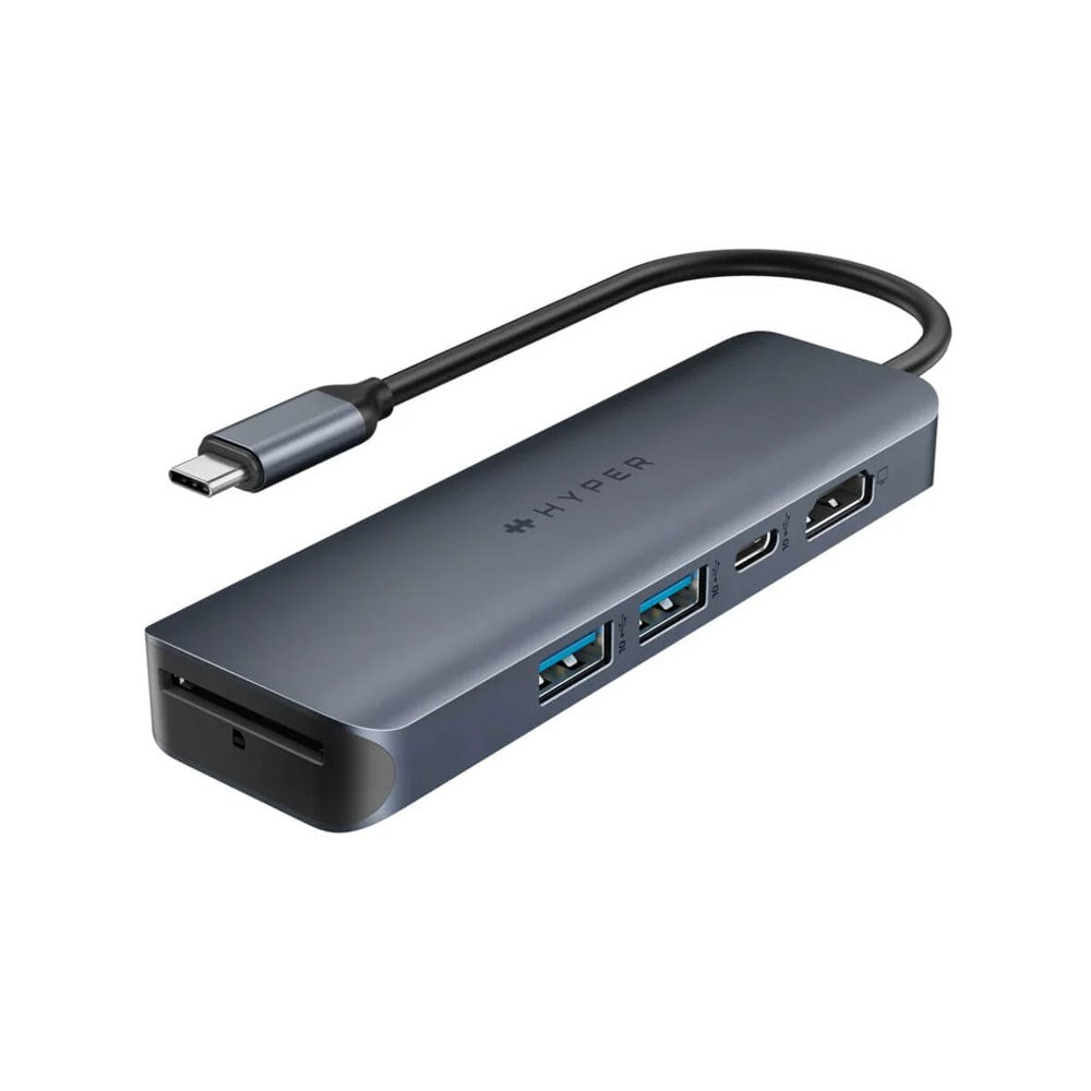 Hyper HyperDrive Ecosmart 6-in-1 USB-C Hub - 2 x USB-A 1 x USB-C 1 x HDMI 1 x Ethernet 1 x SD-Kort - Grå