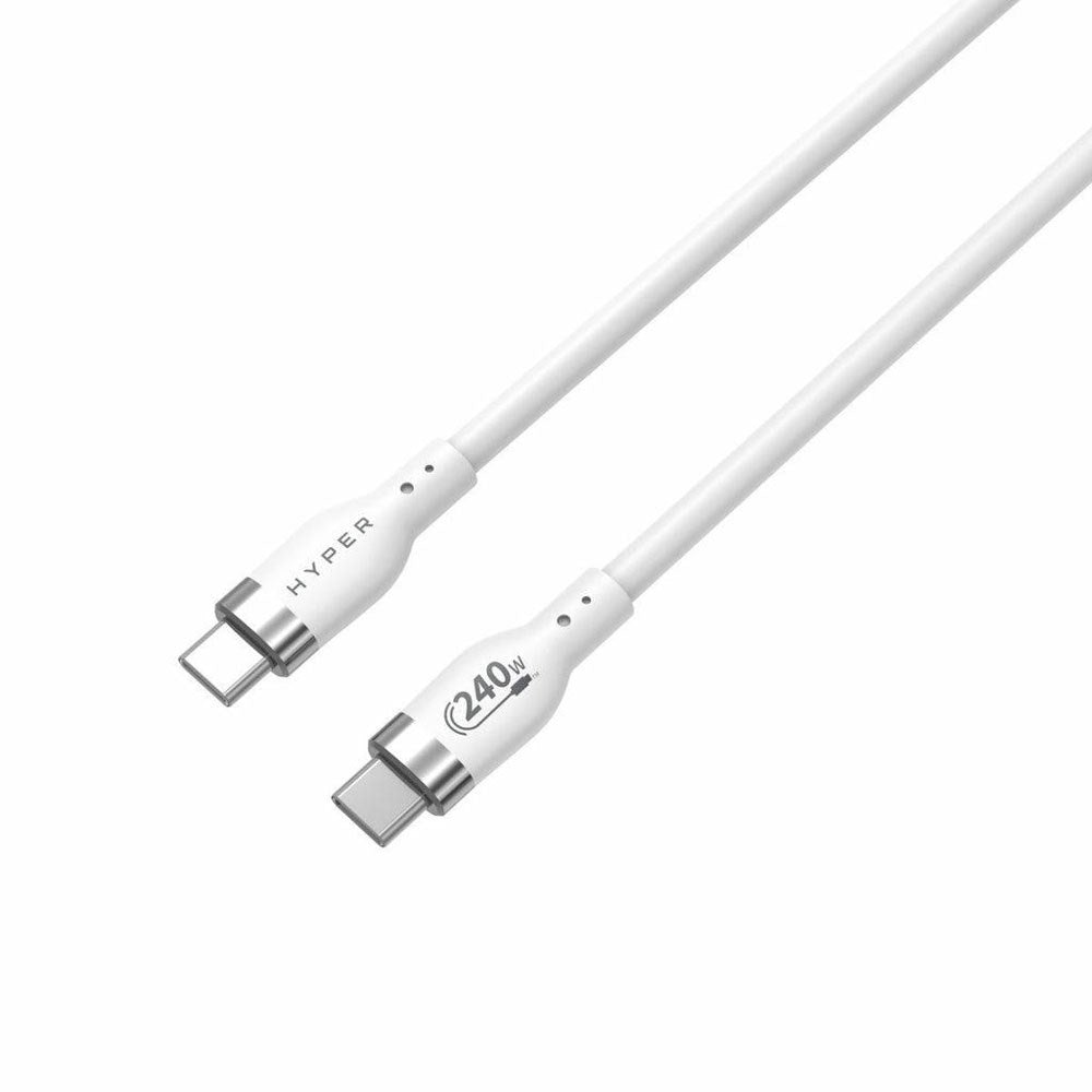 Hyper Silikone USB-C til USB-C Kabel - 1m / 240W - Hvid