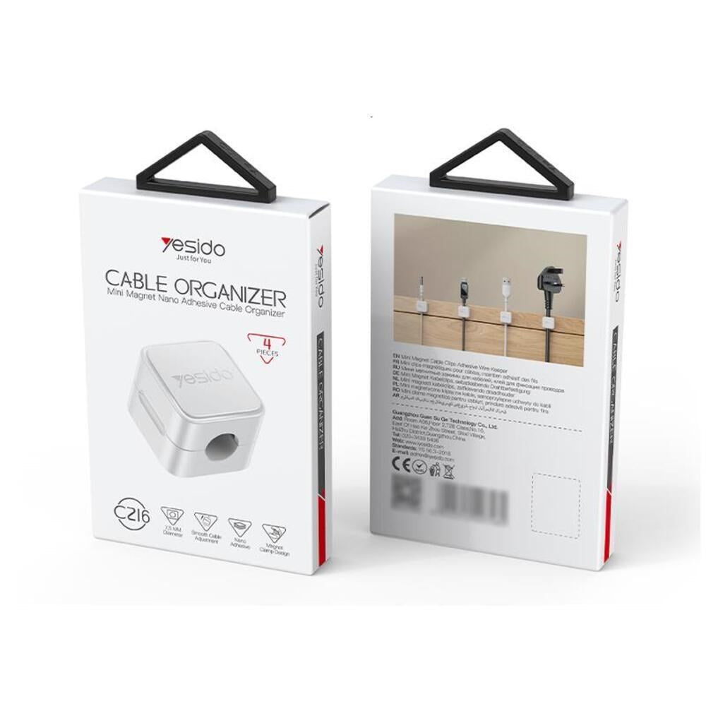 Yesido C216 Kabel Organizer - 4 stk. - Sort