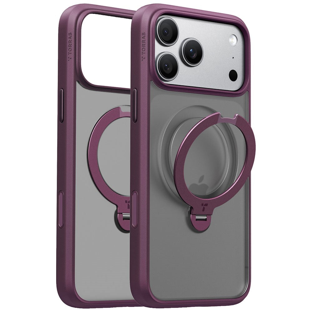 iPhone 18 Pro / 17 Pro TORRAS Ostand Q3 Spin Bagside Cover - MagSafe Kompatibel - Lilla