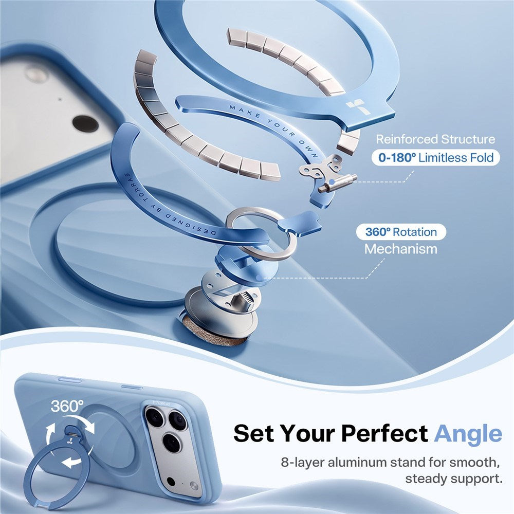 iPhone 18 Pro / 17 Pro TORRAS Ostand Q3 Wind Bagside Cover - MagSafe Kompatibel - Blå