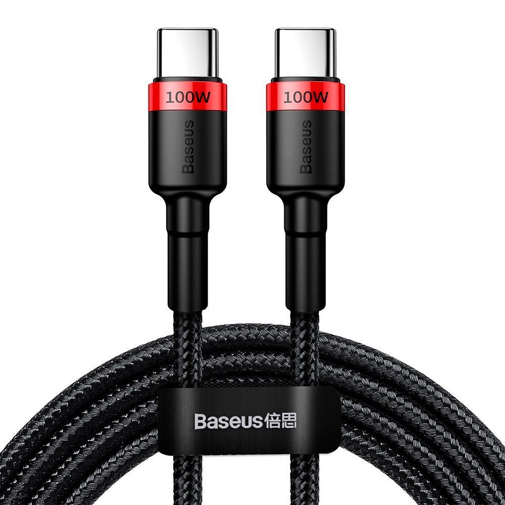Baseus Cafule Flash 100W USB-C til USB-C-kabel - 2 meter - svart / rød