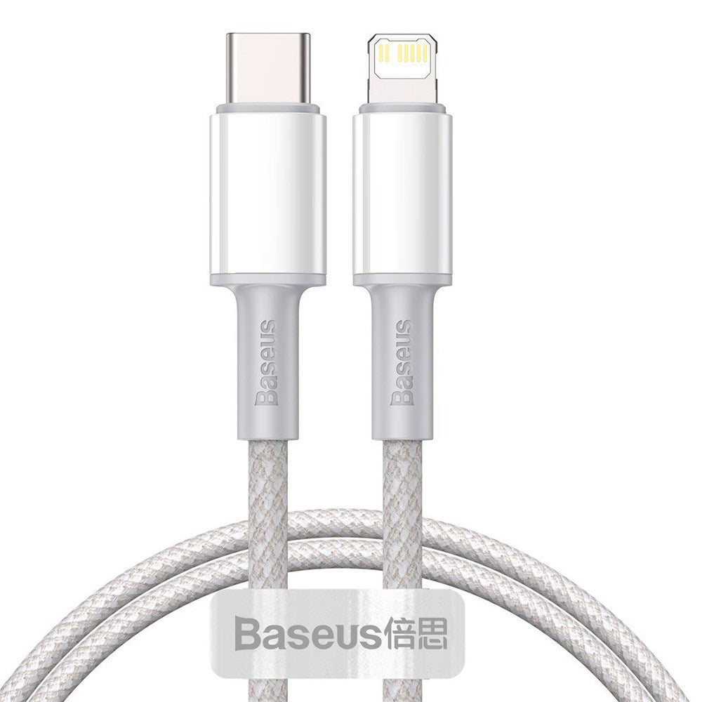 Baseus High Density 20W USB-C til Lightning-kabel - 1 meter - Hvit