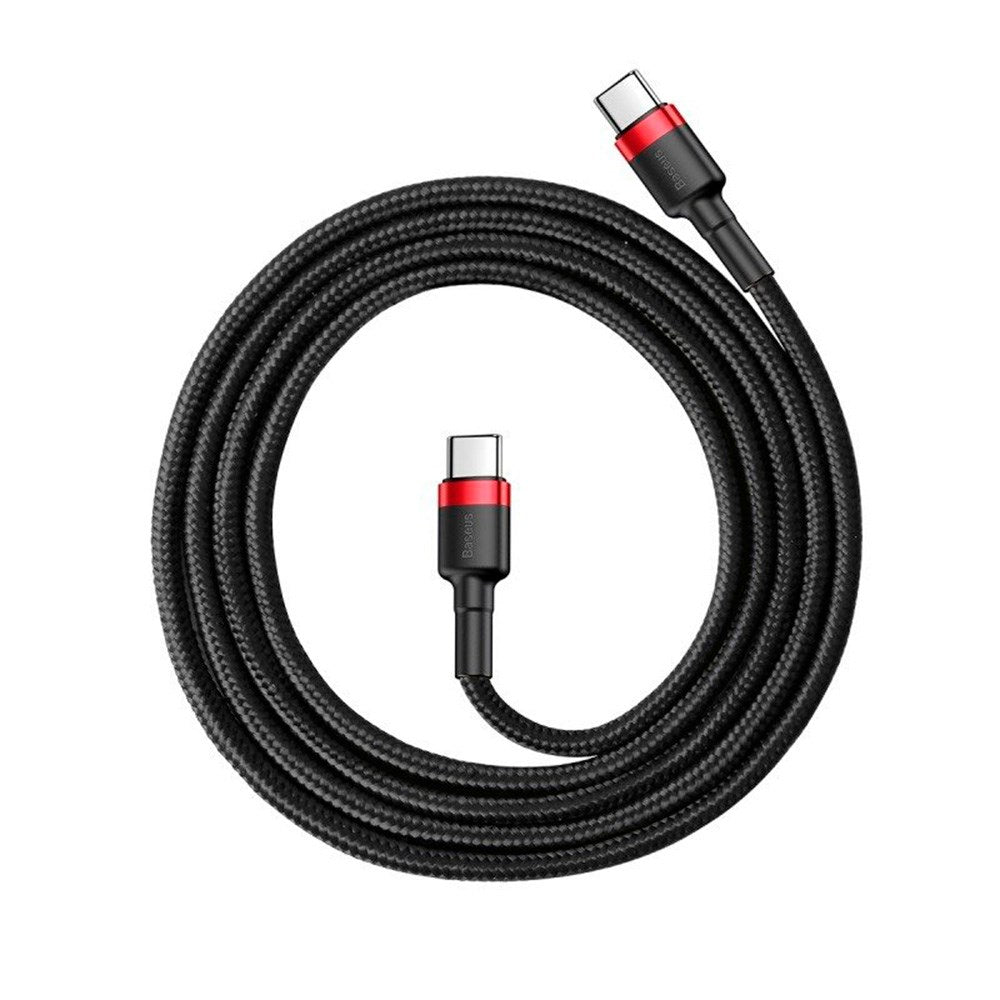 Baseus Cafule 60W USB-C til USB-C-kabel - 2 meter - svart / rød