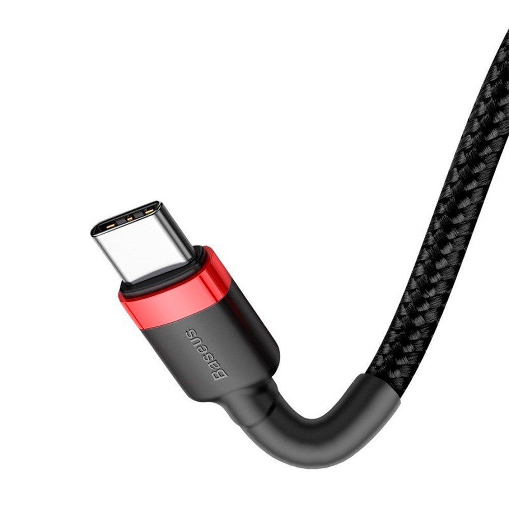 Baseus Cafule 60W USB-C til USB-C-kabel - 2 meter - svart / rød