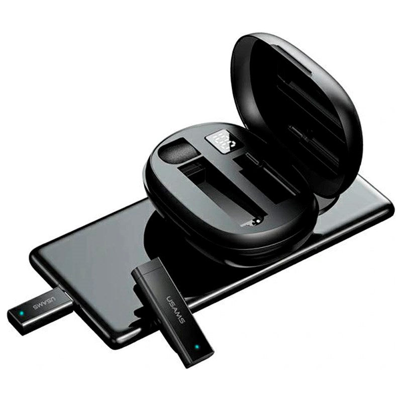 Trådløs Lavalier Mikrofon Lightning - USAMS - Sort