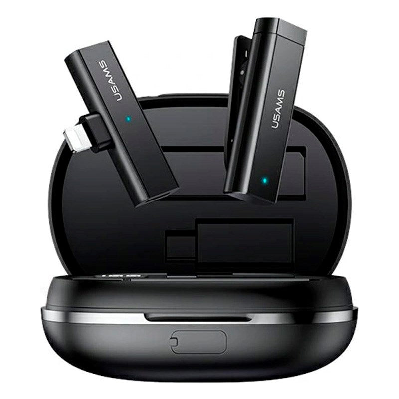 Trådløs Lavalier Mikrofon Lightning - USAMS - Sort