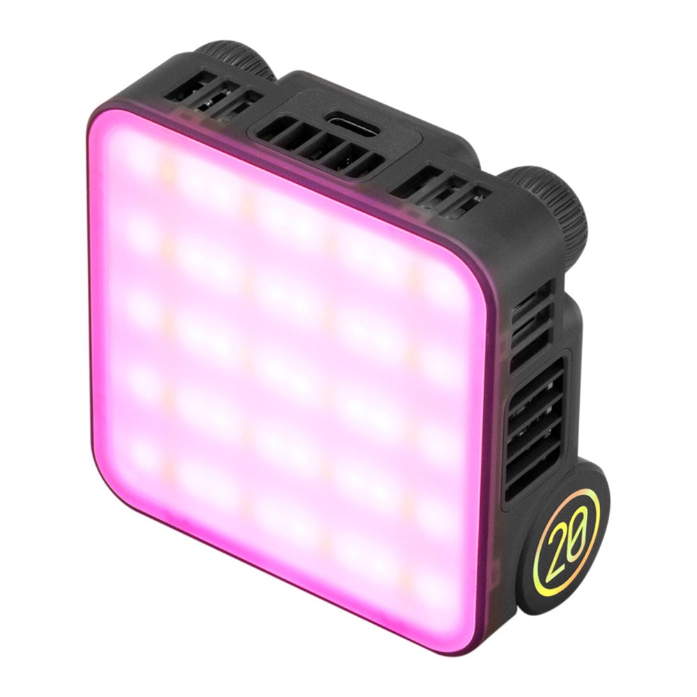 Zhiyun LED Fiveray M20C (RGB) lommelykt m. Magnetisk forlengelsesbrakett - Svart
