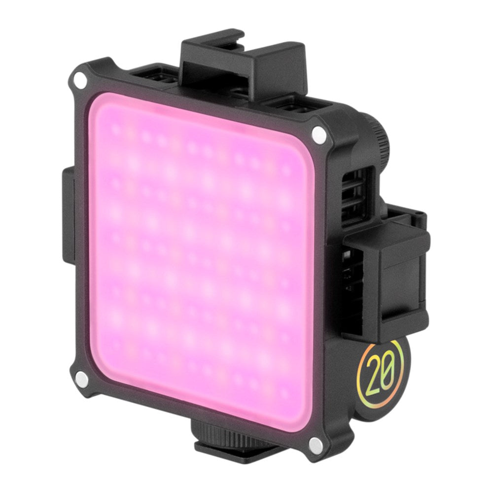 Zhiyun LED Fiveray M20C (RGB) lommelykt m. Magnetisk forlengelsesbrakett - Svart