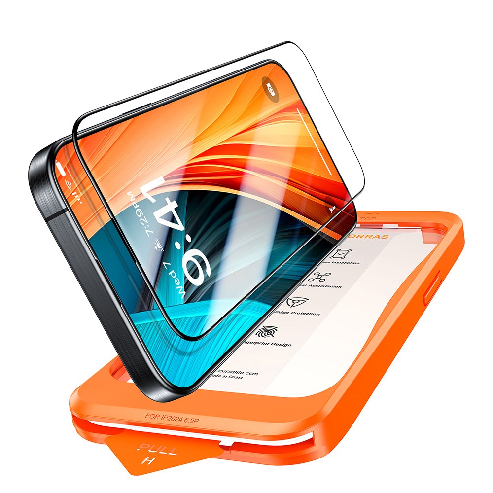 TORRAS - iPhone 16 Plus - Full Fit Hærdet Skærmbeskyttelsesglas - Gennemsigtig