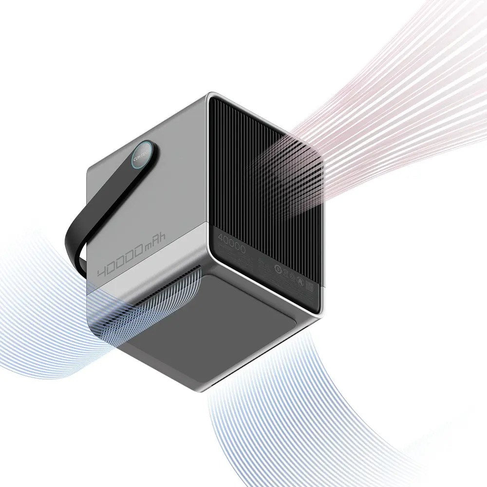 CUKTECH PowerBank m. Trådløs Opladning - 2x USB-C & 2x USB-A - 300W / 40.000 mAh - Sort
