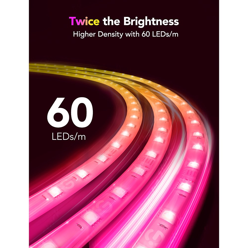 Govee LED RGBICW Strip Lights - 1m Forlengelse - Hvit