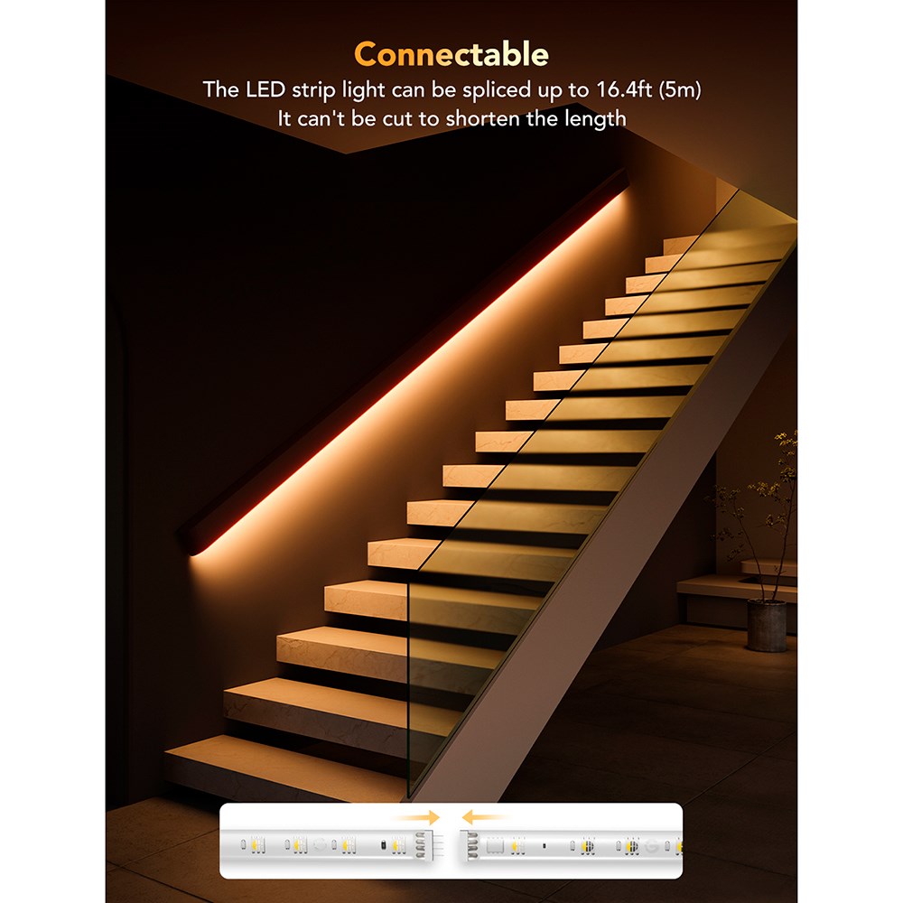 Govee LED RGBICW Strip Lights - 1m Forlengelse - Hvit