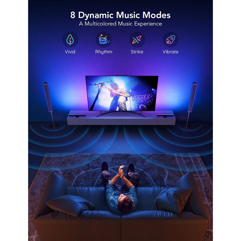 Govee Flow Plus TV-lysbjelker for 40 - 70" - Svart