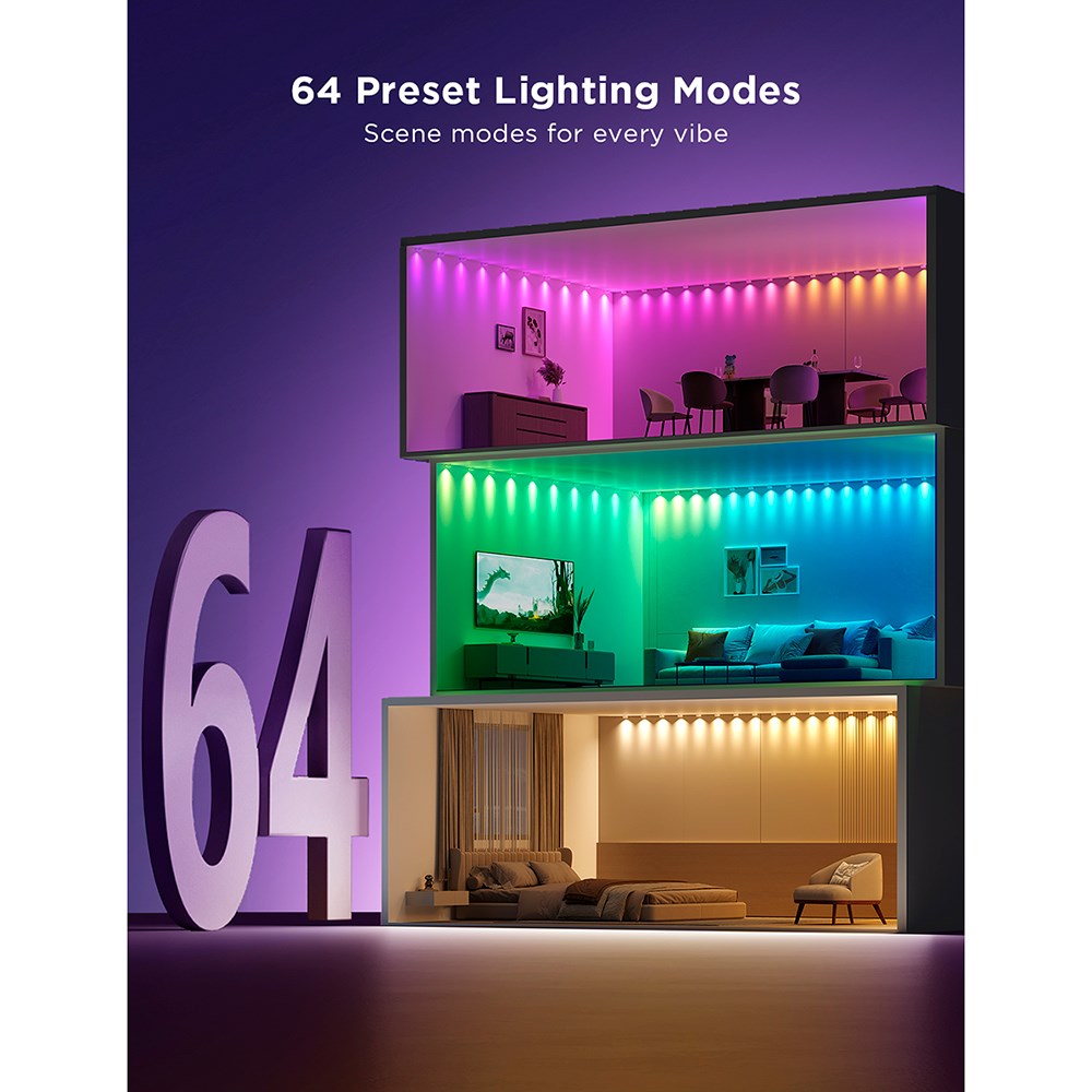 Govee RGBIC 3m streng Downlights Taklampe - Hvit