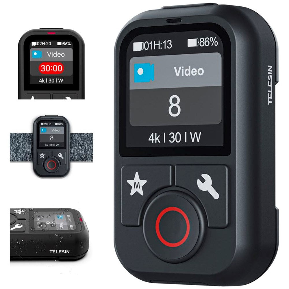 TELESIN Fjernbetjening - GoPro Hero 8 / 9 / 10 / 11 / 12 / 13 / MAX - Håndledsrem - Sort