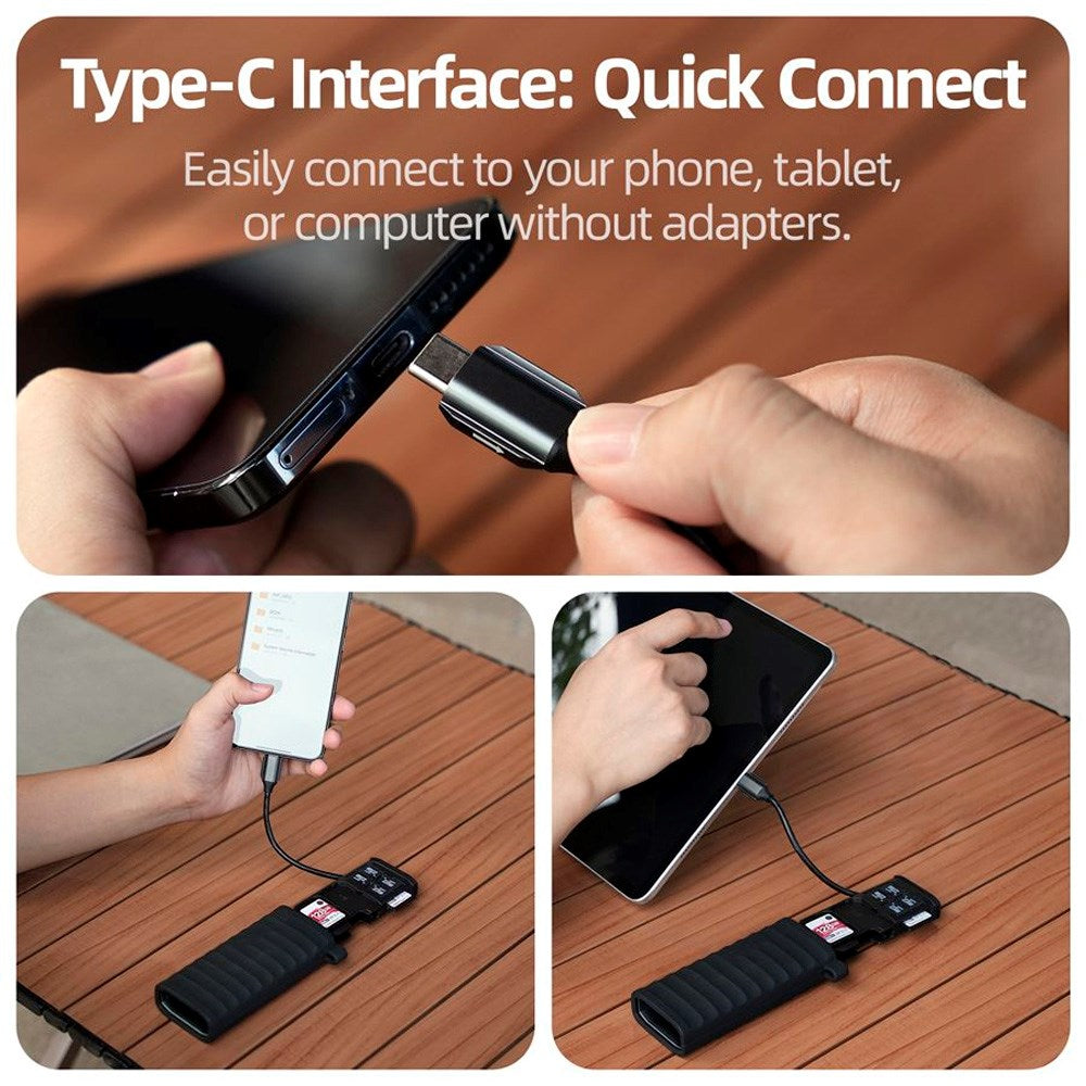 TELESIN - USB-C Multifunktionel Kortlæser - Sort