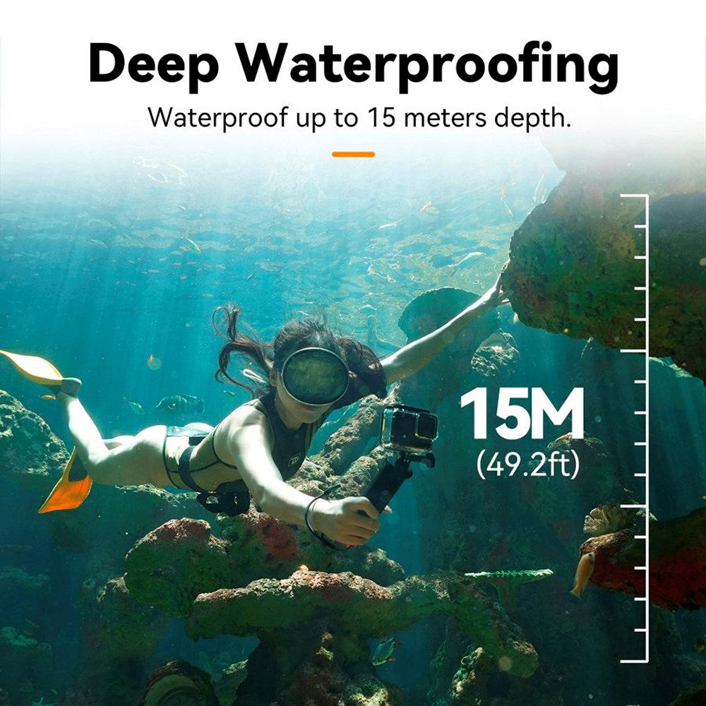 TELESIN Flydende Hand Grip Fjernbetjening - GoPro Hero 8 / 9 / 10 / 11 / 12 / 13 - Sort / Orange