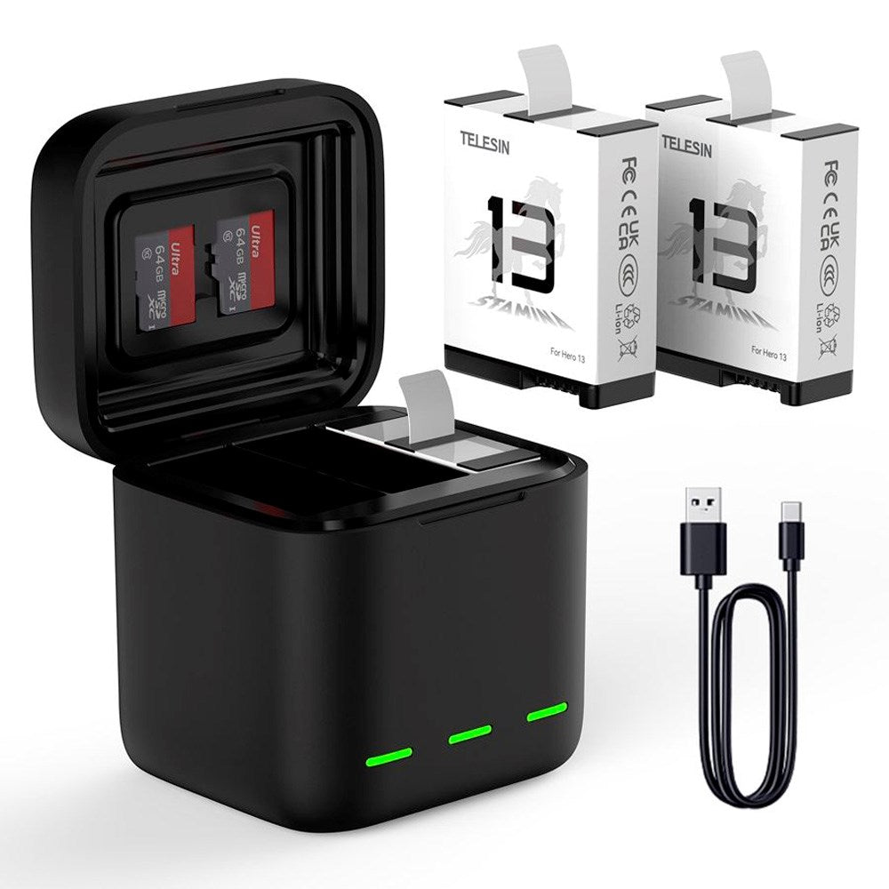 TELESIN - Batteri Opladningscase - GoPro Hero 13 - Sort