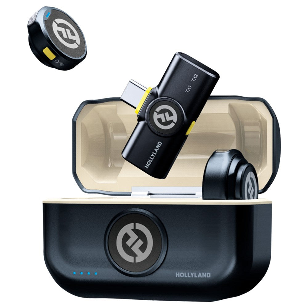 Hollyland Lark M2 trådløs mikrofon m. 2 x TX & 1 x RX USB-C - Svart