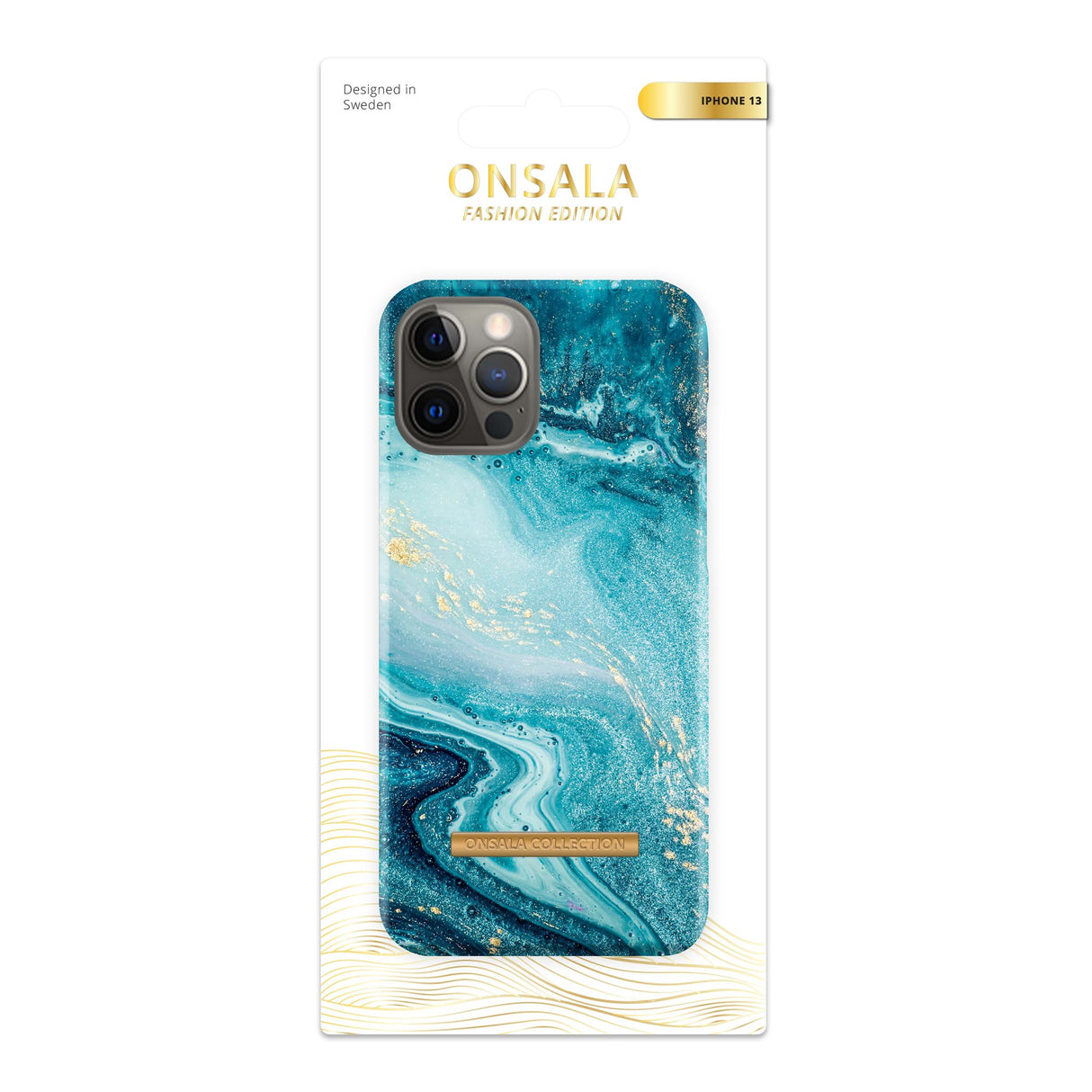 iPhone 13 Mini GEAR ONSALA Fashion Collection Deksel - Magnetisk - Blue Sea Marble